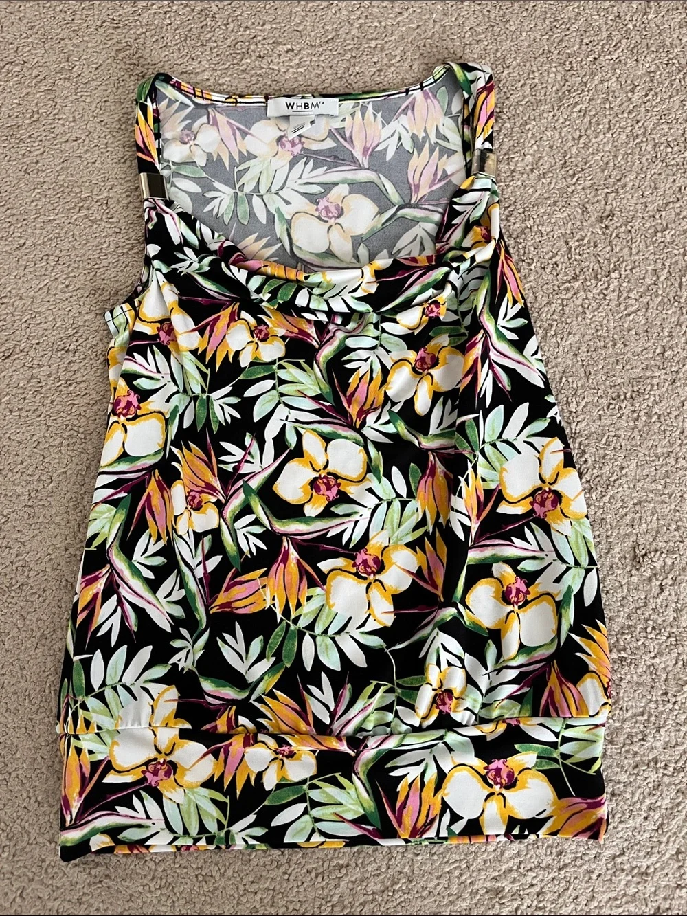 WHBM Tropical Cowl-Neck Camisole